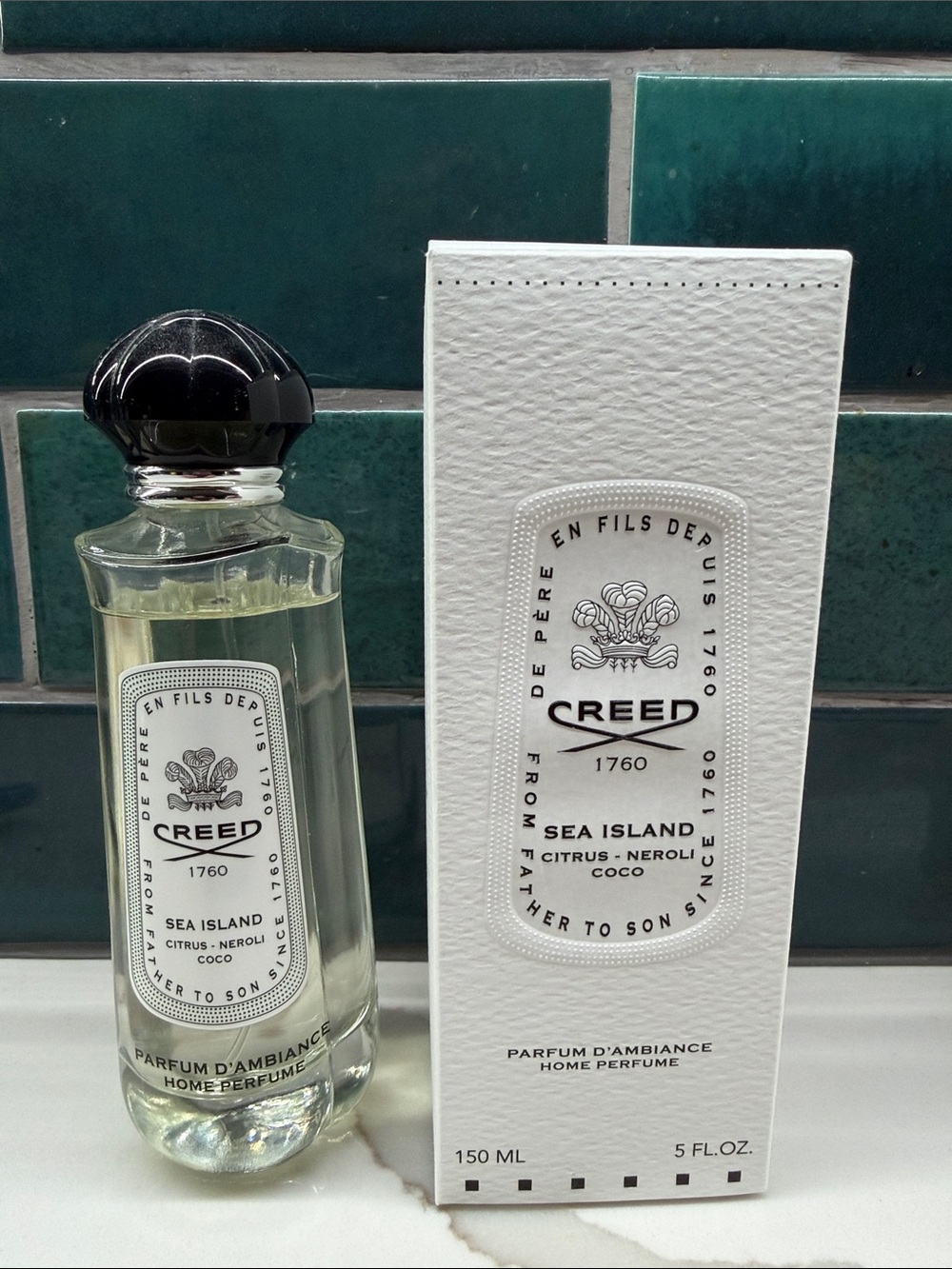 Creed Sea Island Home Perfume – Clear Bottle with Black Cap